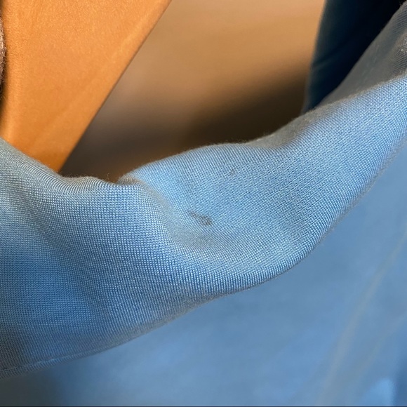 Anne Klein Light Baby Blue Button Front Cropped Moto Jacket Sz Large - Picture 11 of 11